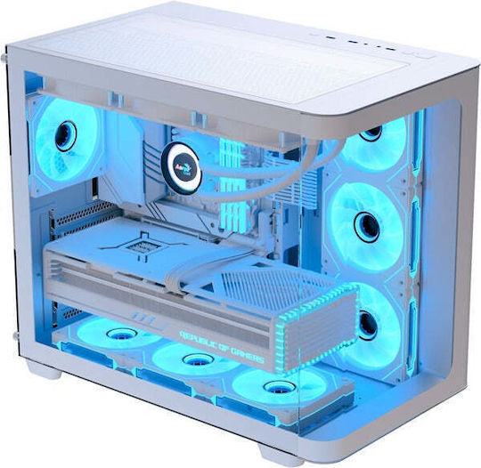 Aerocool P500C Гейминг Midi Tower Компютърна кутия със страничен прозорец Бял