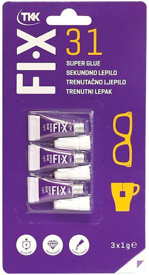 Κόλλα Στιγμής 3 Τεμάχια 1g Fix Tkk 31311716
