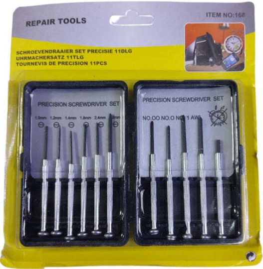 Set de șurubelnițe de precizie 11 bucăți pentru ceasuri, telefoane, laptopuri, ochelari, ceasornice 168
