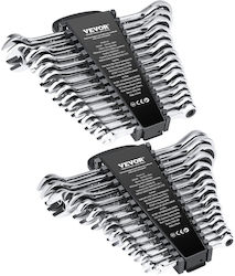 Set de chei combinate Vevor 30 buc SAE 1/4" la 1" Metric 8-24mm Suport Organizator