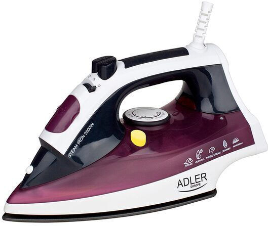 Adler Steam Iron 2200W with Non-stick Plate and Continuous Steam Supply 60g/min