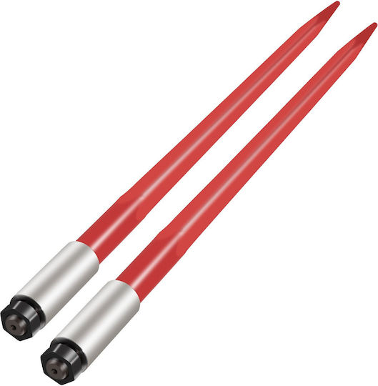 Vevor Pair Hay Spear 39 Inches Bale Spear 3000 Lbs Bale Spike Quick Attach Square Hay Bale Spears 1 3/4 Inches Red Coated Bale Forks Bale Hay Spike Hex Nut and Sleeve Buckets Tractors Loaders