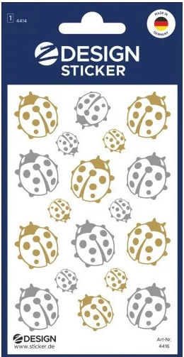 Transparente Folie Gold-Silber Etiketten 4414 Z-Design