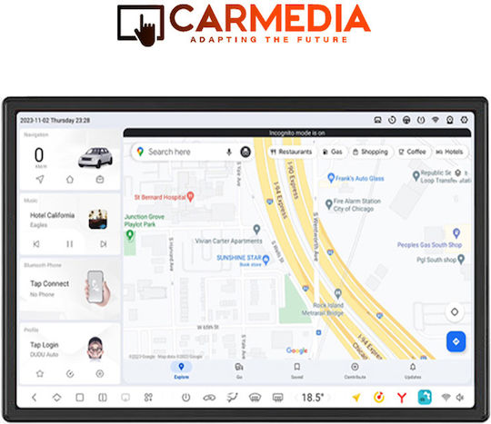 Carmedia Car Audio System for Hyundai Kona 2017 (Bluetooth/USB/AUX/WiFi/GPS/Apple-Carplay/Android-Auto) with Touch Screen 11.5"