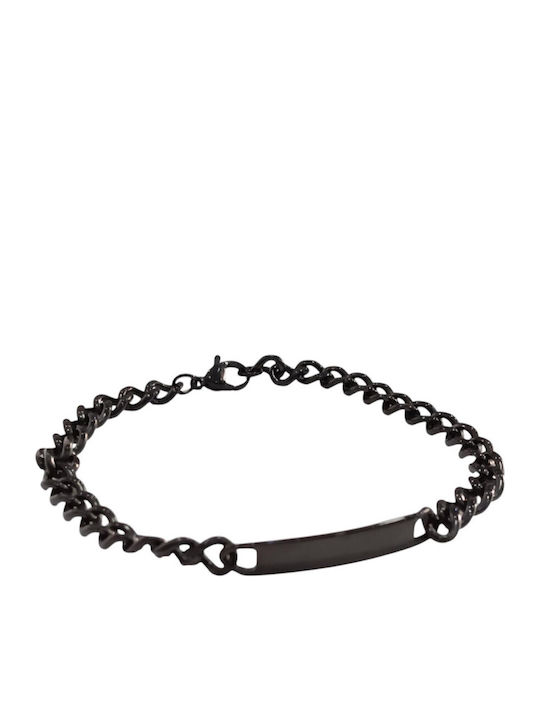 Kalliopi Silver Ανδρικό Βραχιόλι Ταυτότητα από Ανοξείδωτο Ατσάλι 21cm