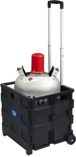 Transport-Wagen Korb Folding for Load Weight up to 35kg in Schwarz Color