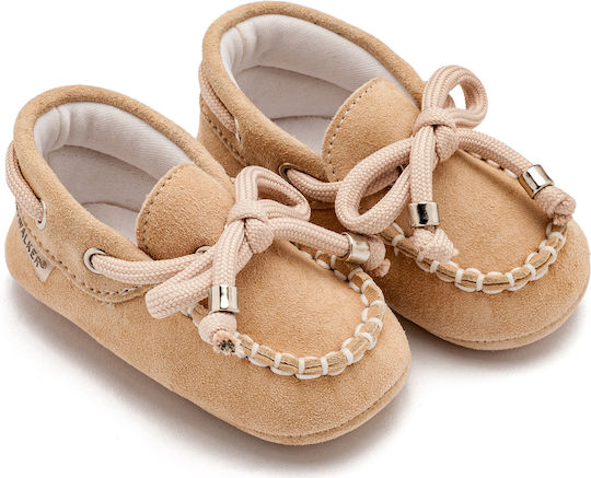 Babywalker Beige Baptism Soft Sole Moccasins