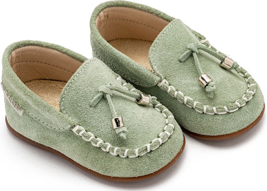 Babywalker Green Baptism Moccasins