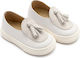 Babywalker White Baptism Leather Moccasins