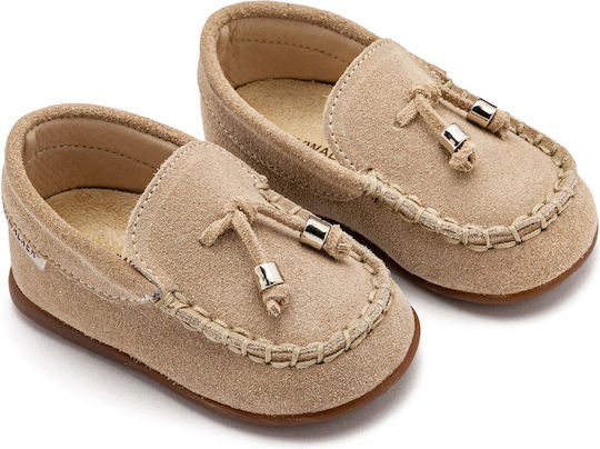 Babywalker Beige Baptism Moccasins