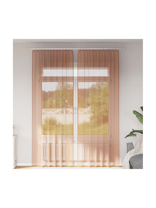 vidaXL Set Vorhänge mit Bleistiftfalten Orange 140x260cm
