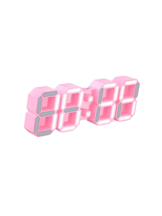 EDUP 3D Ρολόι Τοίχου Ψηφιακό Ροζ Ø52cm