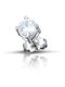 Hillas Men's Earrings made of White Gold with Diamond