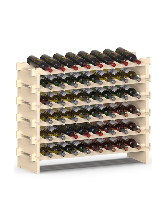 Bakaji Free Standing Wooden Wine Cabinet for 48 Bottles Beige 90x30x81cm