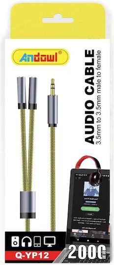 Andowl Audio Cable 3.5mm Male to Dual Female Q-yp12