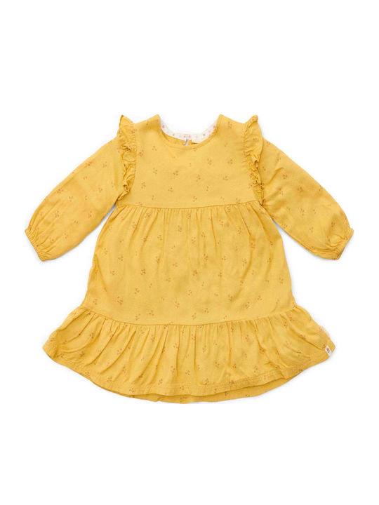 Детска Рокля Дълъг ръкав Обикновени Warm Yellow