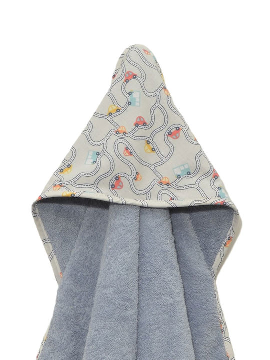 Baby Oliver Baby Hooded Towel Gray 75x75cm