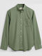 Long-sleeved Cotton Shirt Kalamata Green