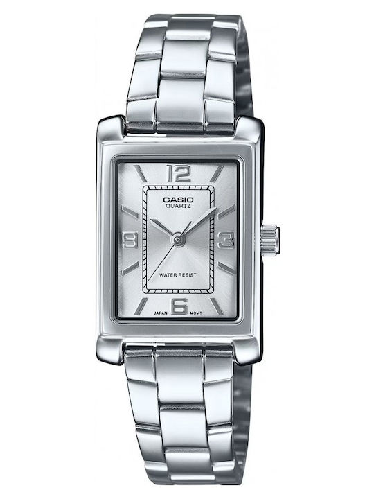 Casio Γυναικείο Ρολόι 32mm Μπαταρίας με Ασημί Μ...