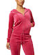 Robertson-classic Women's Sweatshirt Jacket Velvet Hooded Purple