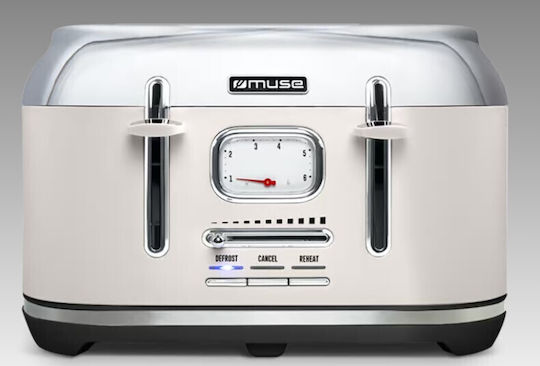 Muse Φρυγανιέρα 4 Θέσεων 1800W Μπεζ