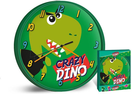 Dinosaur Green Wall Clock 25 Cm