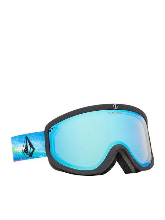 Volcom Footprints Μάσκα Σκι & Snowboard Ενηλίκων Μπλε με Φακό σε Μπλε Χρώμα