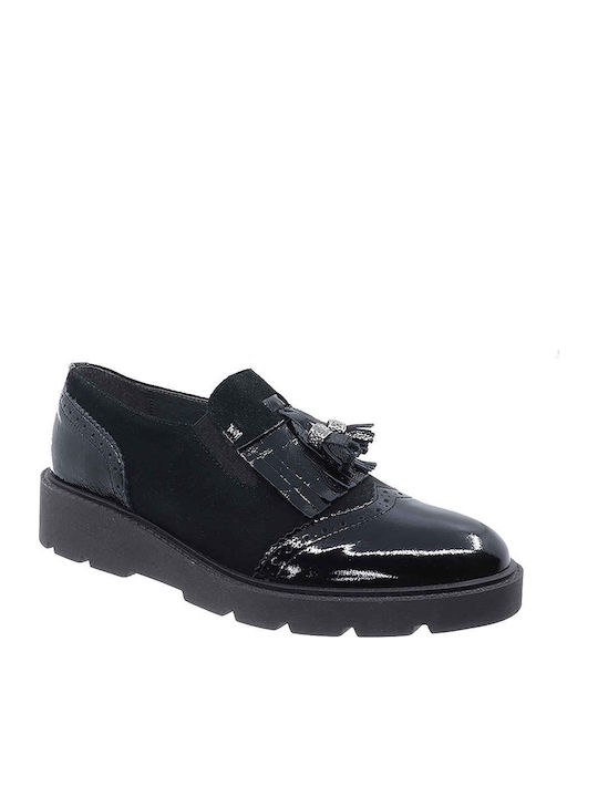 Γυναικεία Slip-On Δερμάτινα Μαύρα