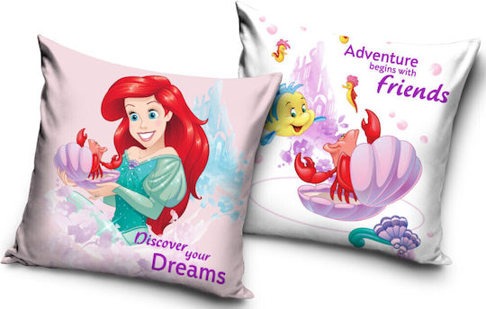 Disney Princess Ariel Double Sided Pillow Case 40x40 Cm Velour Kids Throw Pillow