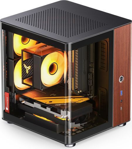 Jonsbo TK-0 Gaming Mini Tower Computer Case with Side Window Black