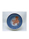 Handgefertigte Keramik-Oktopusschale Blau 37cm