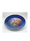 Ovale Keramik-Handgefertigte Platte Oktopus Blau 23cm