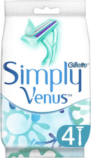 Venus Ξυραφάκια Σώματος μιας Χρήσης με 2 Λεπίδες & Λιπαντική Ταινία 4τμχ