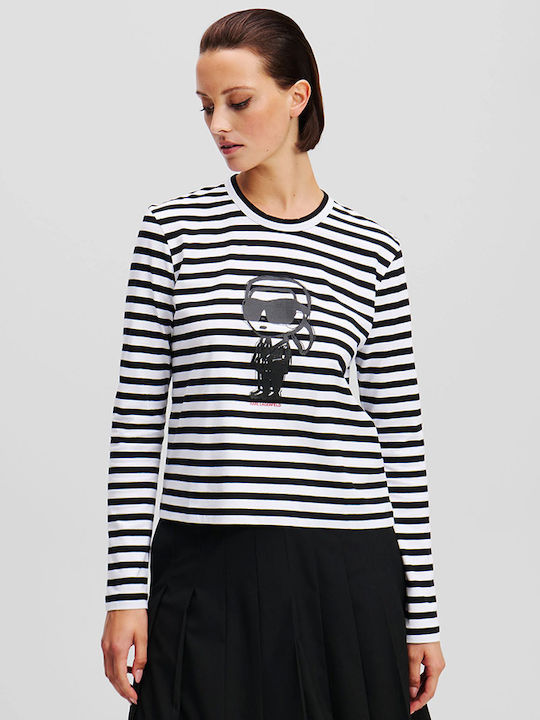 Karl Lagerfeld Women's Blouse Cotton Long Sleev...