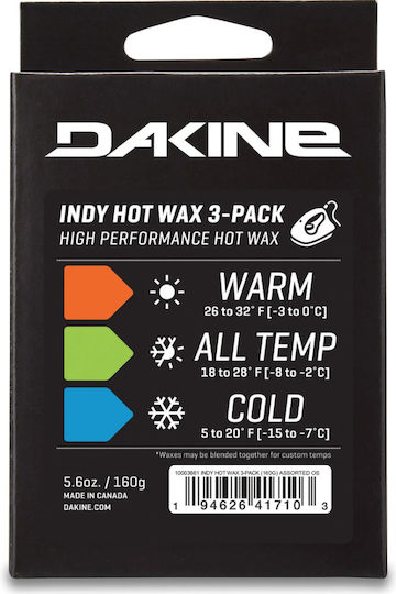 Dakine Indy Hot Wax-3 Pack All Temp Assorted 10003661