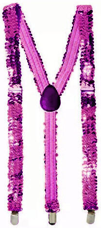 Kokorakostüm Karnevalszubehör Pailletten Hosenträger Fuchsia