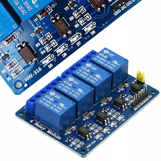 Μονάδα Ρελέ Rosfix 4 Καναλιών 12v Arduino