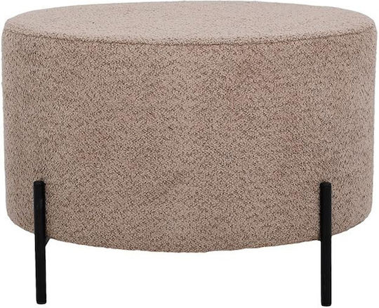 Stool For Living Room Upholstered with Fabric Kristal Cappuccino 60x40x60cm