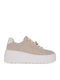 Γυναικεία Flatforms Sneakers Beige Canvas