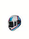 Nolan N120-1 Lineo 347 White / Blue / Red Cască Moto Flip-Up ECE 22.06 cu Sunvisor