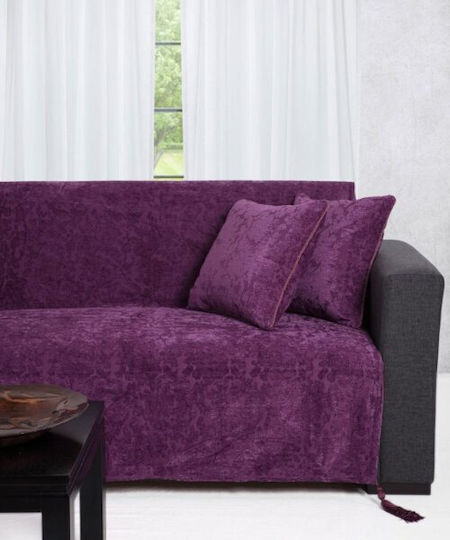 Borea Ριχτάρι Διθέσιου Καναπέ Chenille 180x230εκ. Μωβ