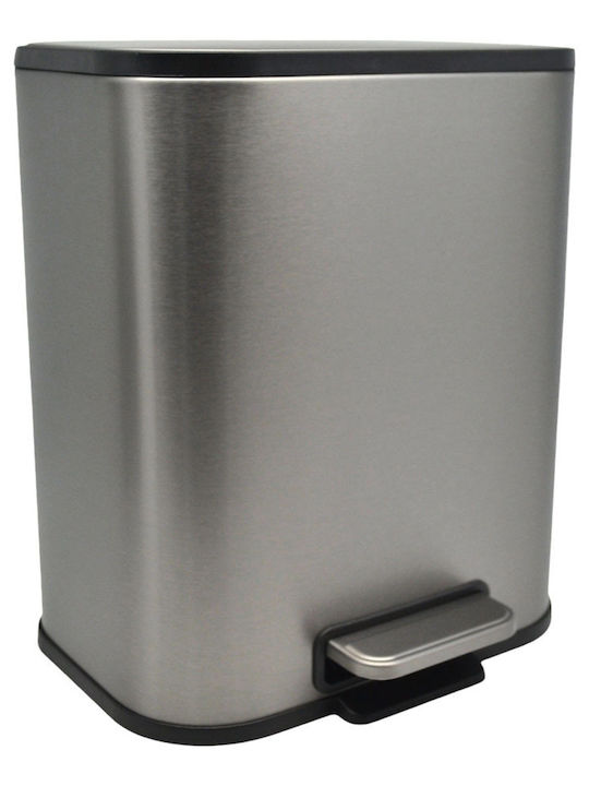 Ankor Inox Καλαθάκι Μπάνιου Soft Close 5lt Ασημί