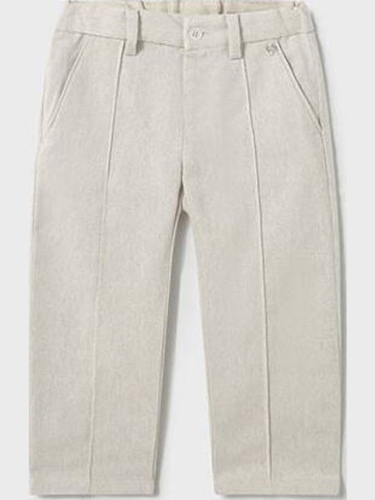 Mayoral Kids' Linen Pants Beige