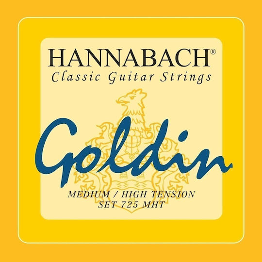 Hannabach 725 Medium High Tension Goldin 3 Single Classical Guitar Strings