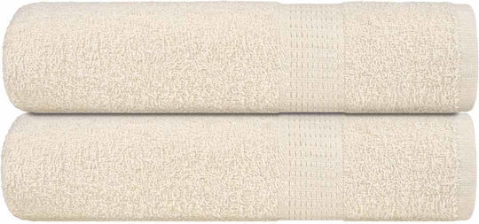vidaXL Πετσέτα Σώματος 70x140εκ. Cream 2τμχ