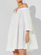 Summer Mini Shirt Dress White