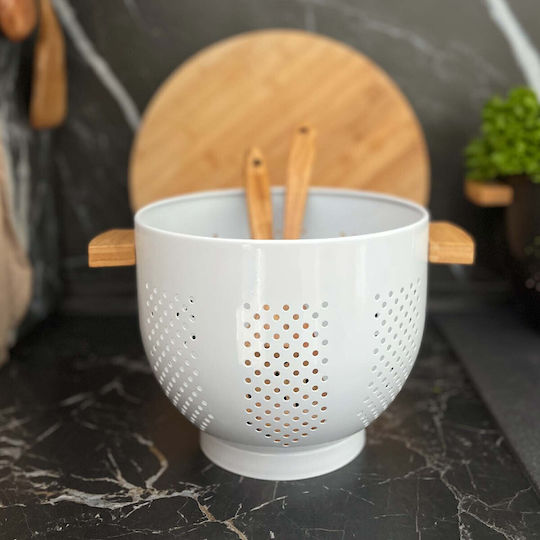 Fruit Bowl Metallic White