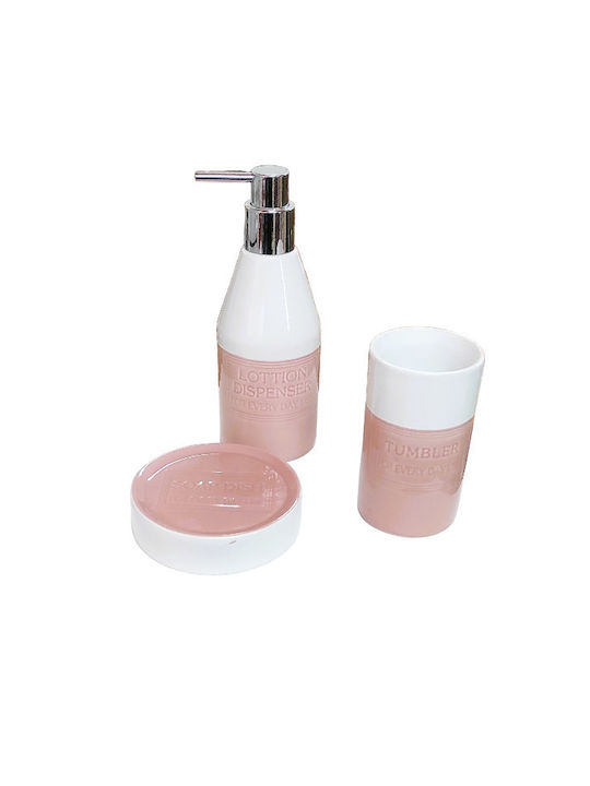 Etoile Set Accesorii Pentru Baie Ceramică Roz 3 Bucăți
