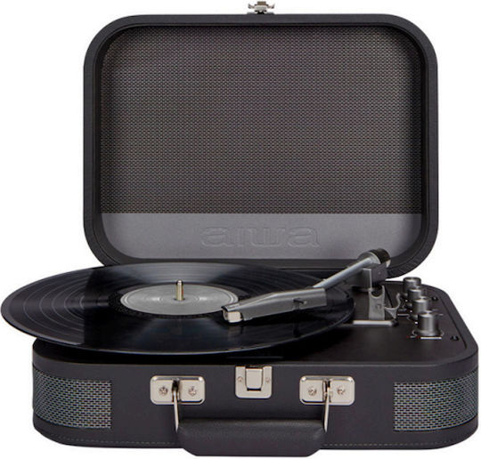 Aiwa VINTAGE VPX-1951-TN Βαλιτσάκι Πικάπ με Belt Drive, Προενίσχυση και Ενσωματωμένα Ηχεία Γκρι