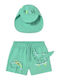 Mayoral Kids Swimwear Swim Shorts with Hat Green